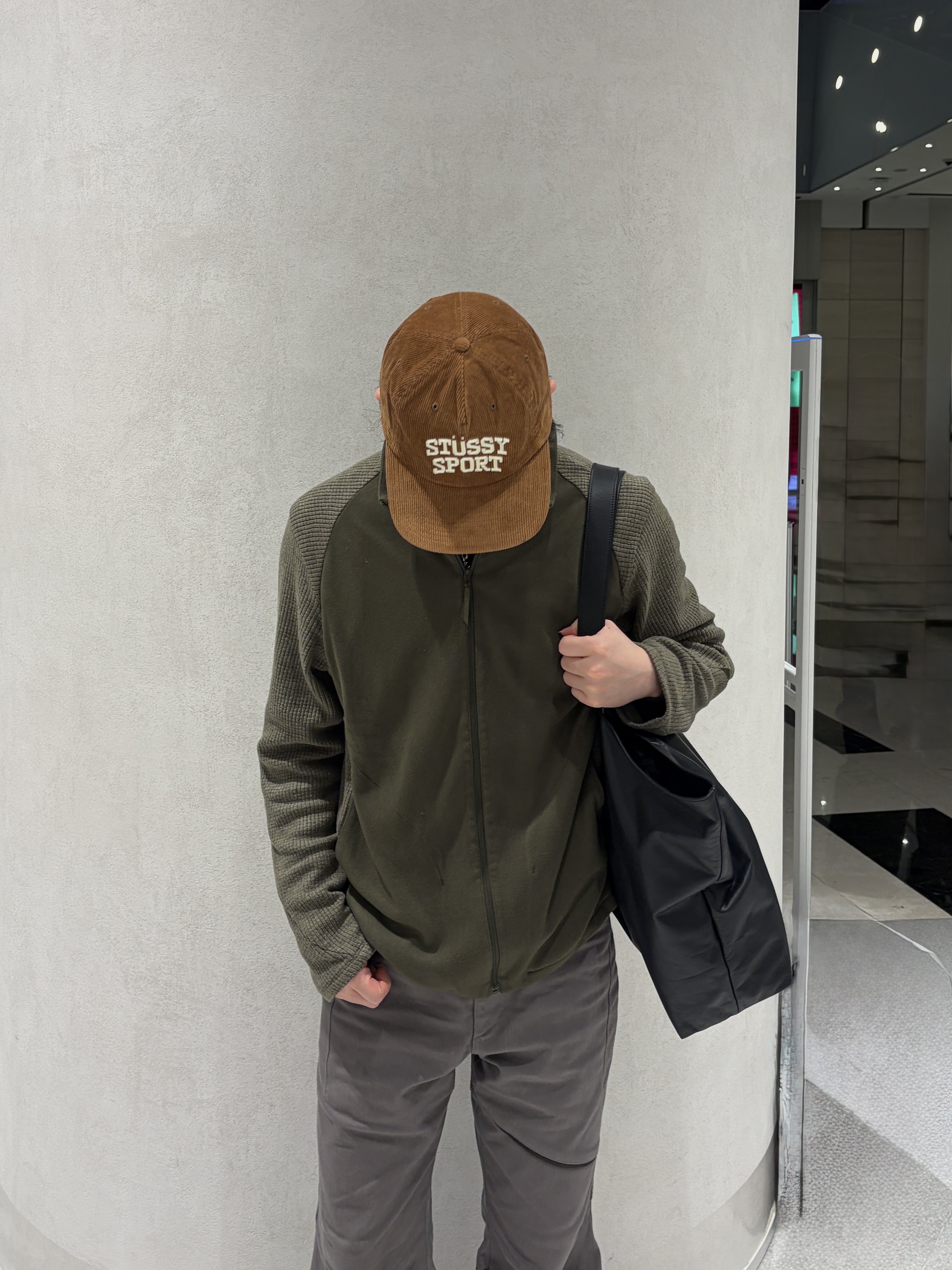 Xlim Ep.8 01 Cap Black, Post Archive Faction (Paf) 7.0 Fleece Right Olive Green 착용 스타일 - 3