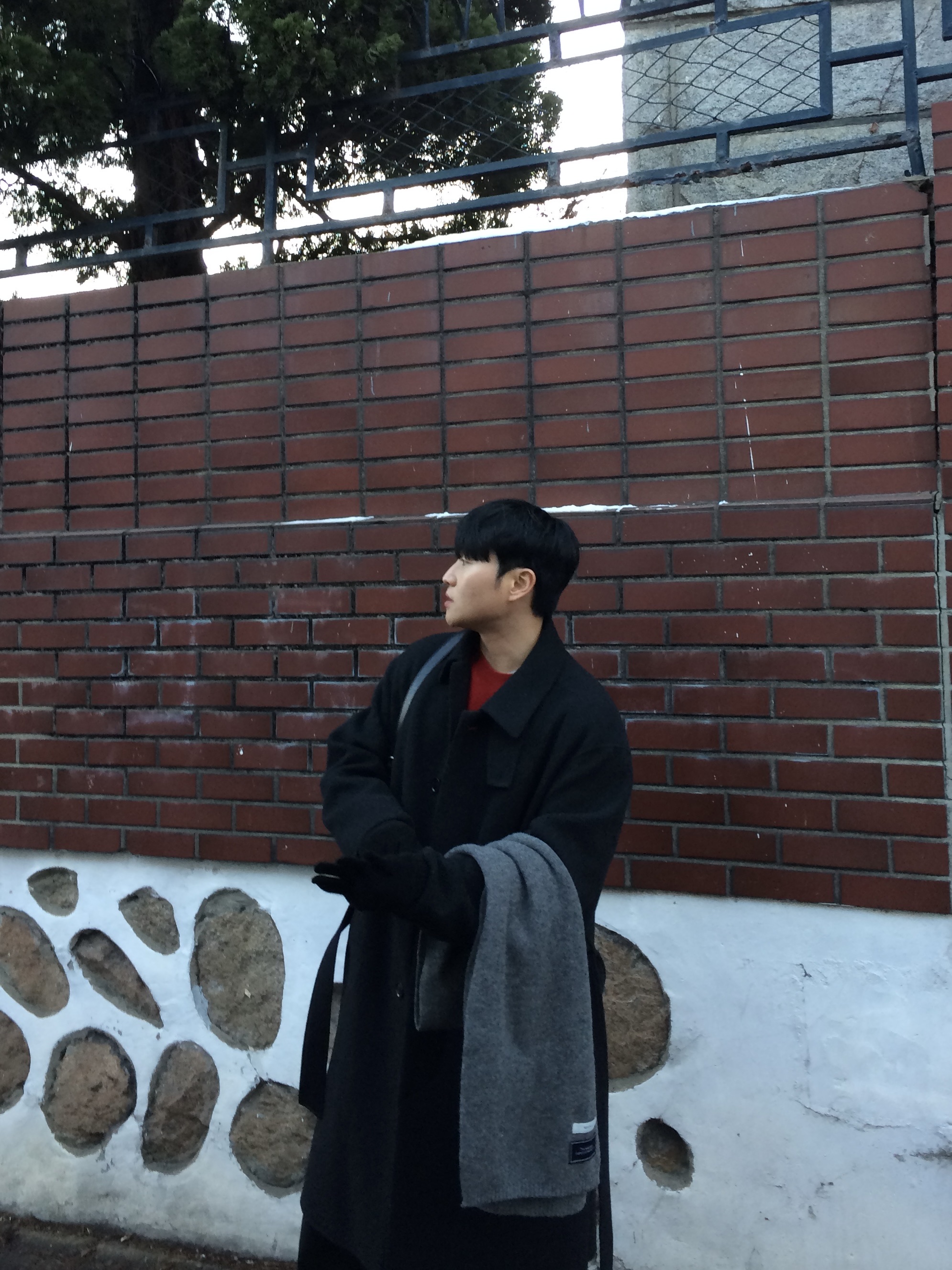 Customellow Cashmere Blended Oversized Fit Balmacaan Coat Black, Dr. Martens 1461 Smooth Black 착용 스타일 - 1