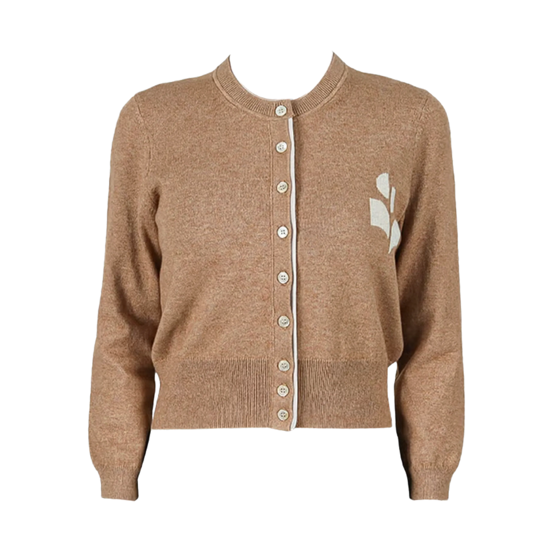 (W) 이자벨 마랑 로나 코튼 울 가디건 카멜 라이트 그레이 - 26SS((W) Isabel Marant Lona Cotton and Wool Cardigan Camel Light Grey - 26SS) - 1
