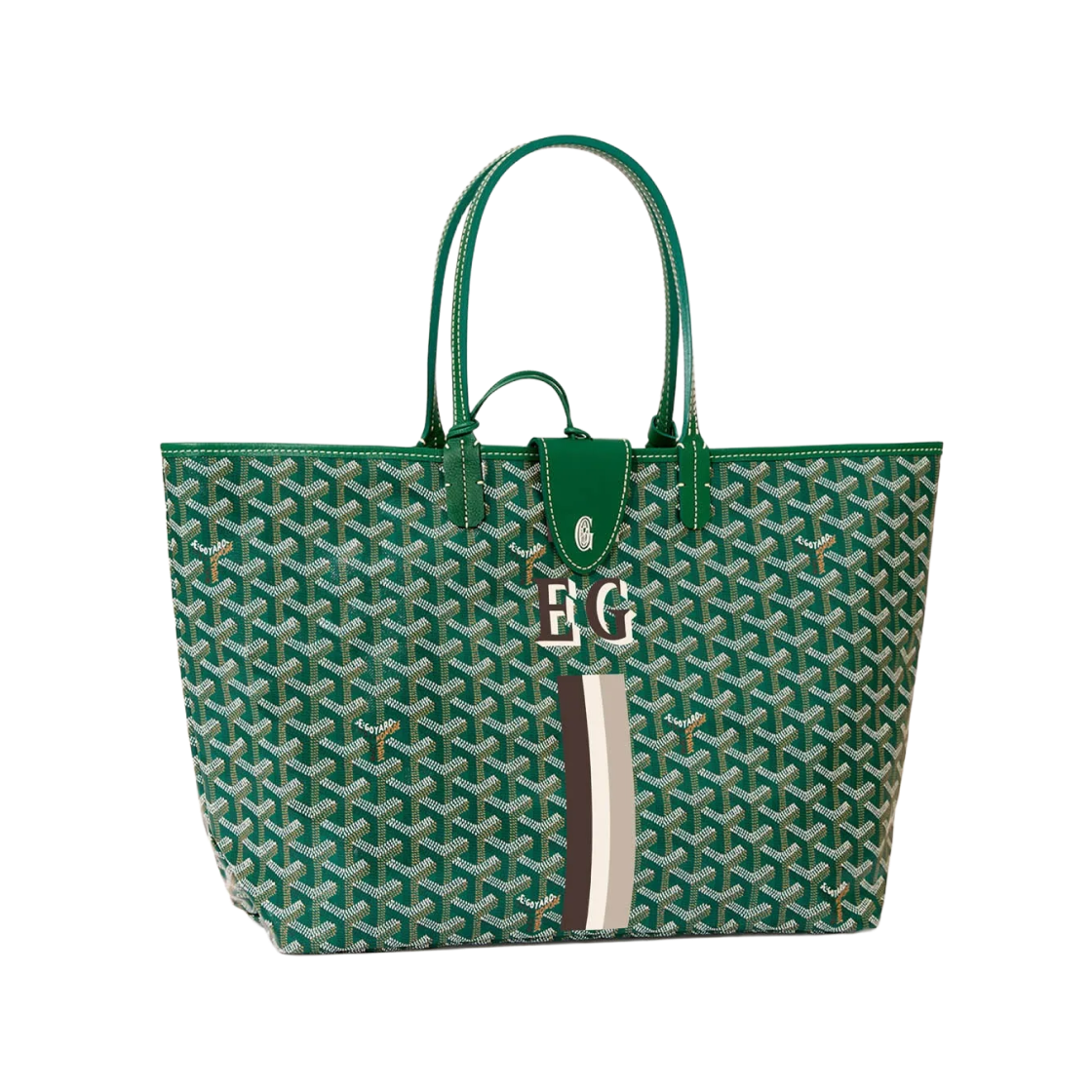 고야드 생루이 PM 백 스트라이프와 이니셜 그레이 (크로 포함)(Goyard Saint Louis PM Bag Stripes and Initials Grey (with Croc)) - 6