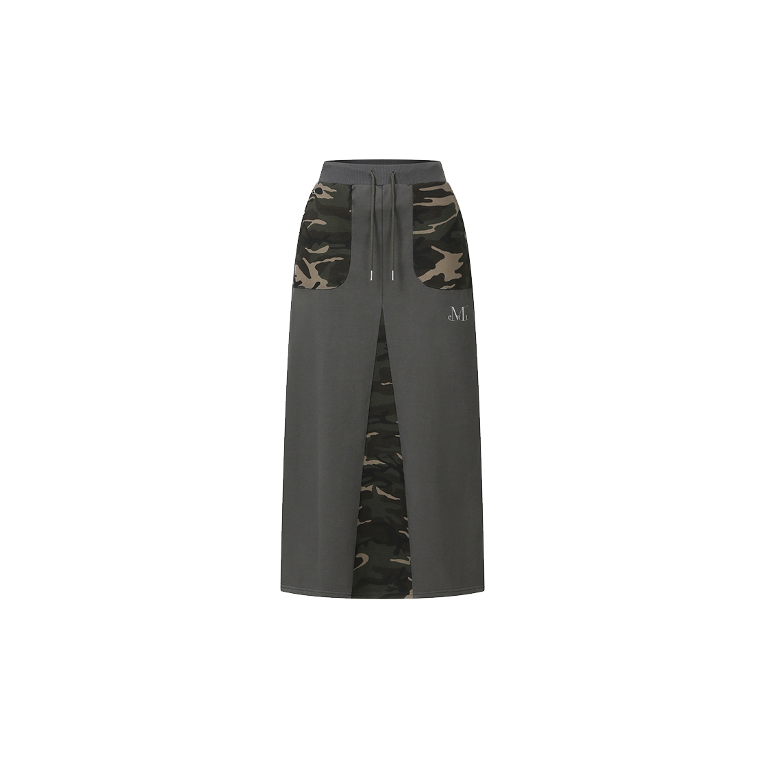 P0000BMA MUCENT Phites Set-up Camo Point Long Skirt Charcoal