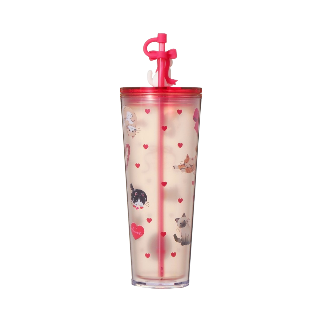 스타벅스 발렌타인 2026 캣 콜드컵 텀블러 710ml(Starbucks Valentine 2026 Cat Cold Cup Tumbler 710ml) - 2