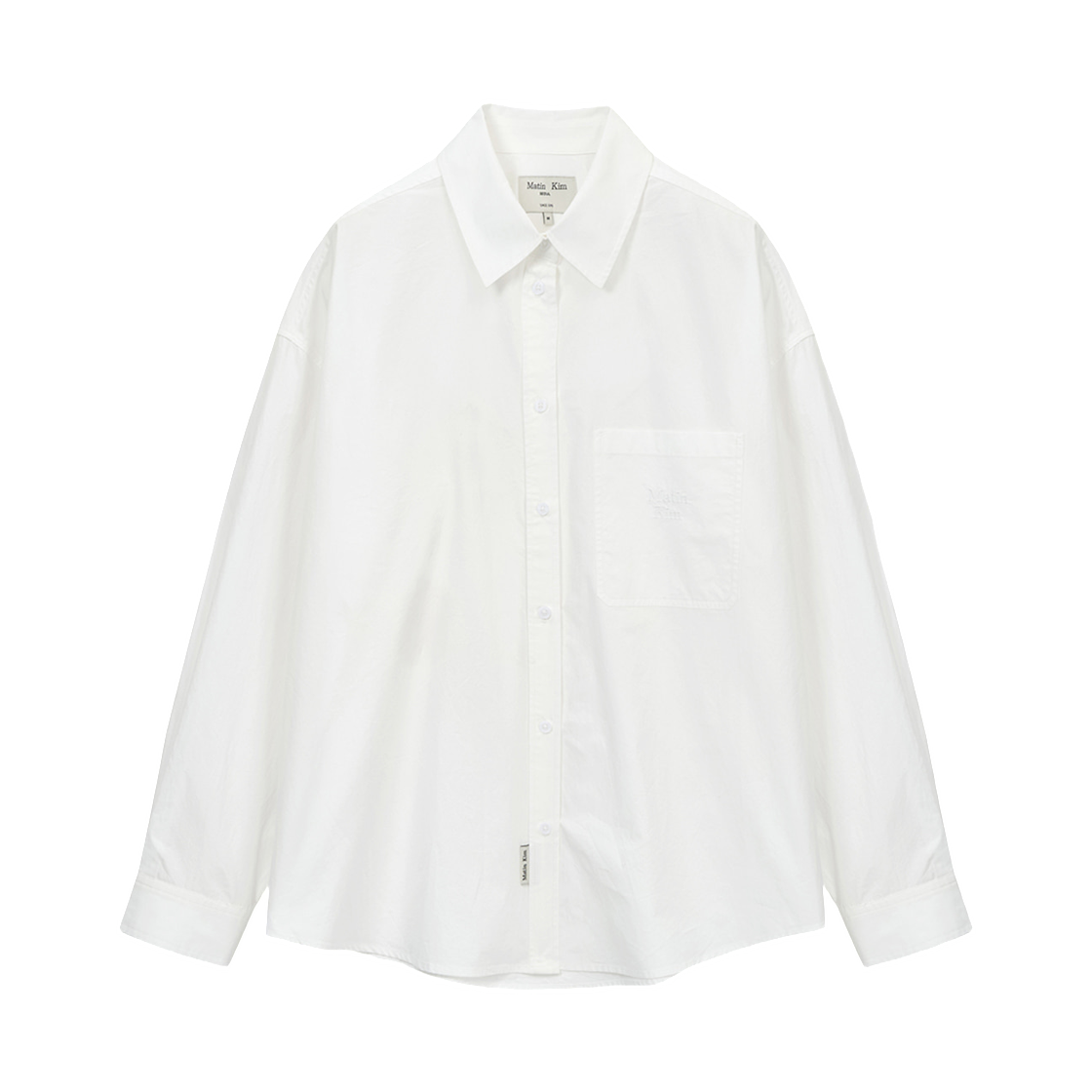 MK2611SH301UWH Matin Kim Embroidery Small Logo Shirt In White