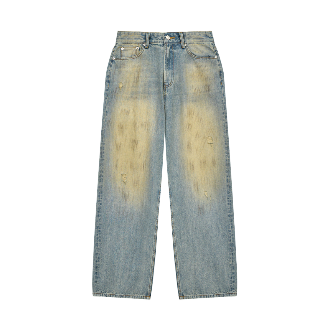 MK2611DN302ULB Matin Kim Vintage Dirty Washed Denim Pants In Light Blue