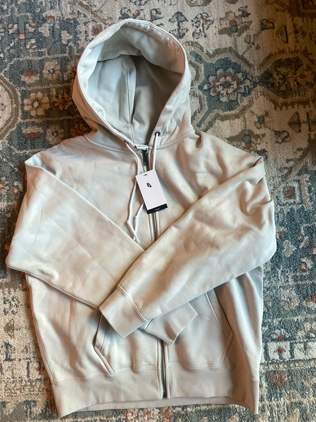 Nike NRG Solo Swoosh Full Zip Hoodie Light Bone White - Asia 착용 스타일 - 1