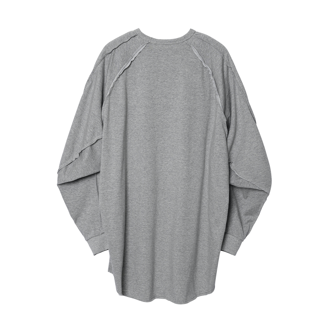 아조바이아조 로우 엣지 스컬프티드 롱 슬리브 멜란지 그레이(AJOBYAJO Raw Edge Sculpted Long Sleeve Melange Grey) - 2