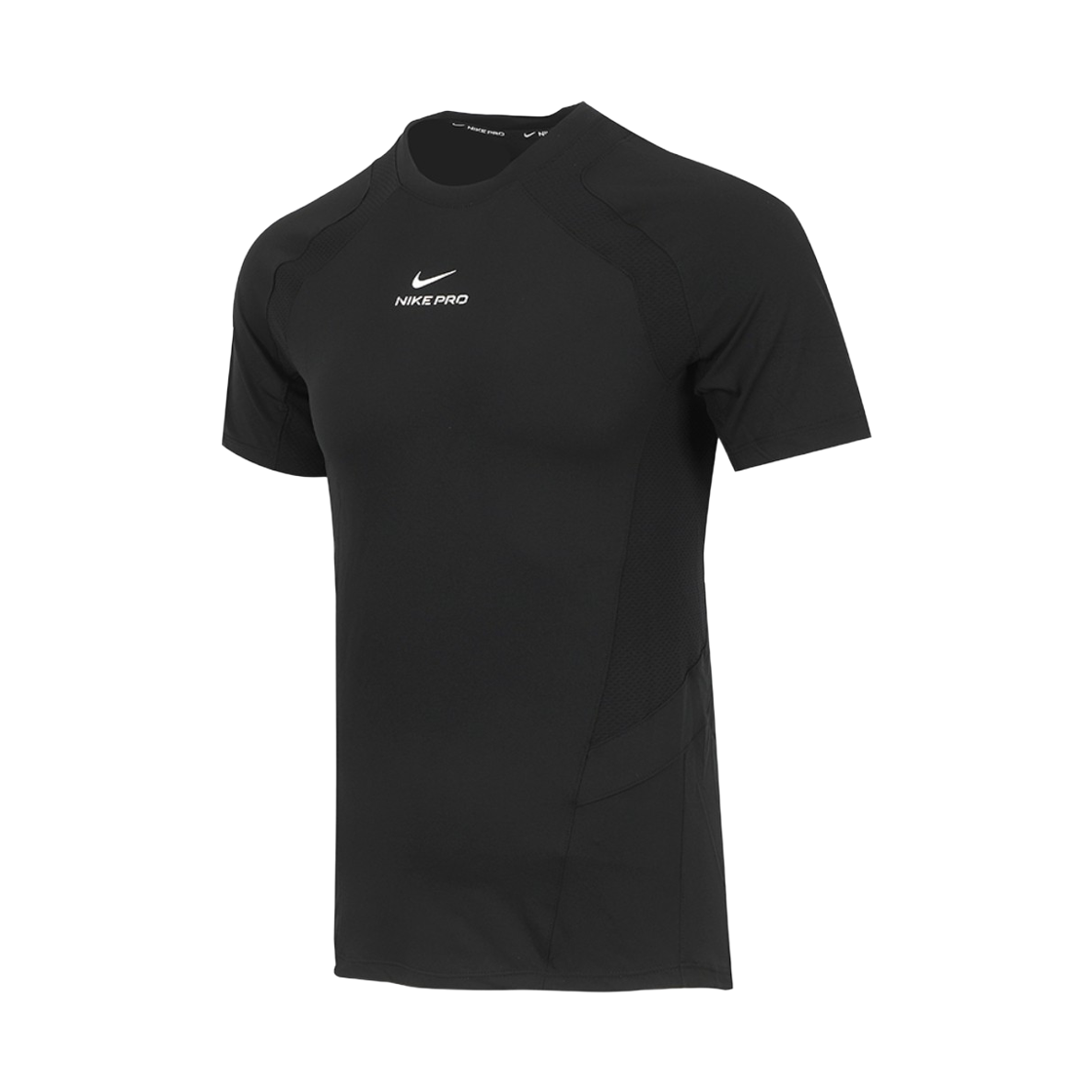 나이키 프로 트레이닝 드라이핏 ADV 숏슬리브 탑 블랙 화이트 - 아시아(Nike Pro Training Dri-Fit ADV Short Sleeve Top Black White - Asia) - 1