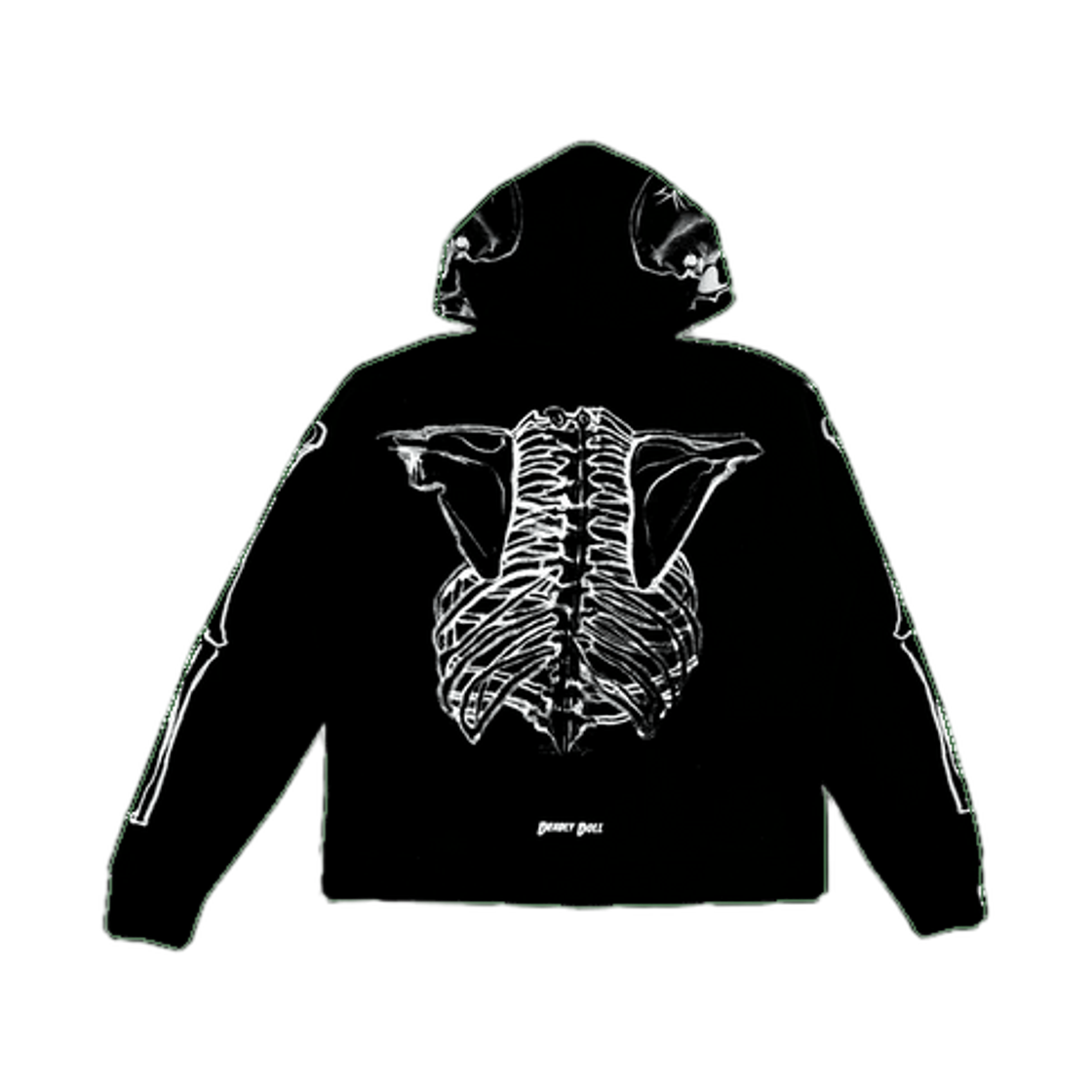 데들리 돌 스켈레 본즈 집업 블랙(Deadly Doll Skele Bones Zip Up Black) - 2