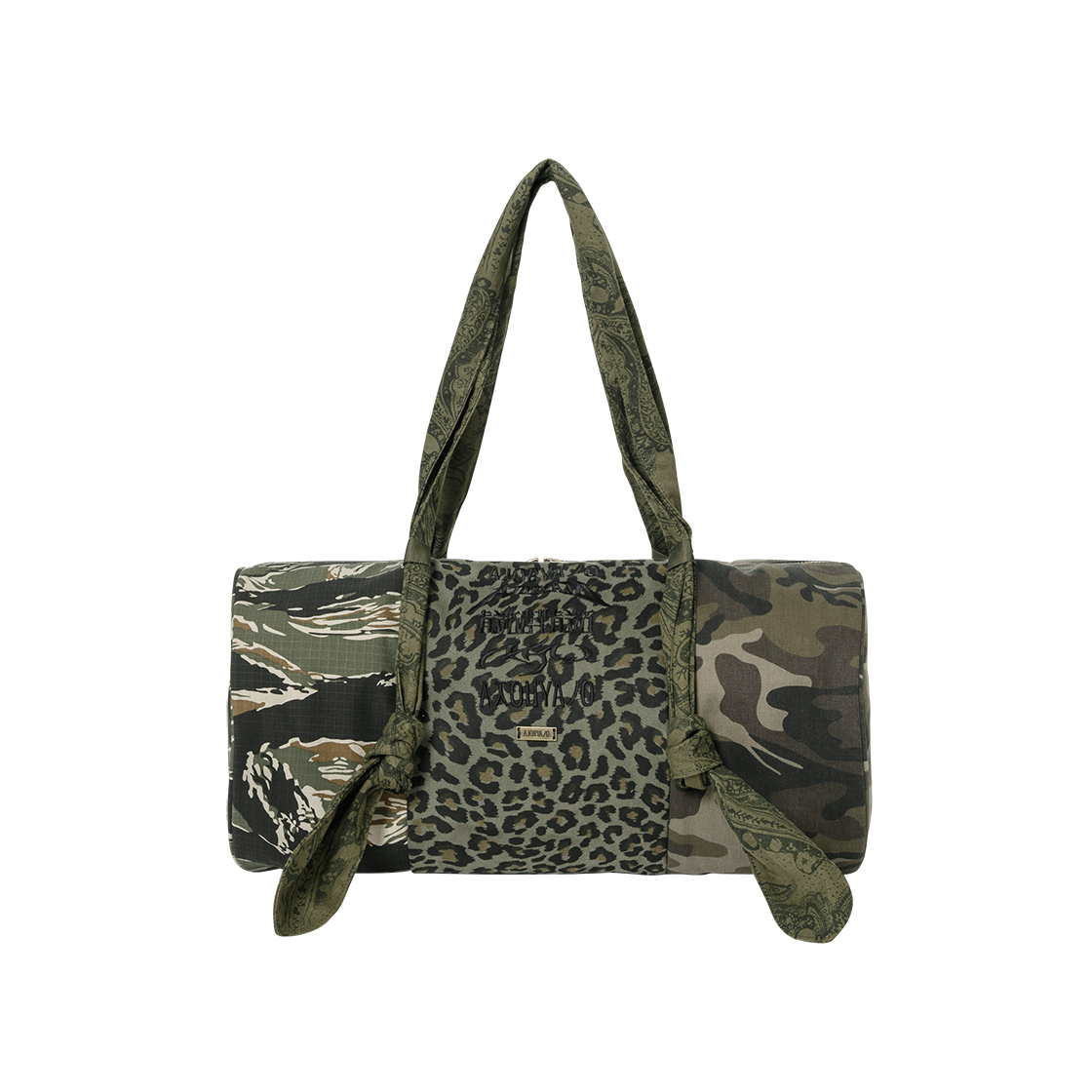 아조바이아조 패턴 믹스드 더플 백 카키(AJOBYAJO Pattern Mixed Duffle Bag Khaki)