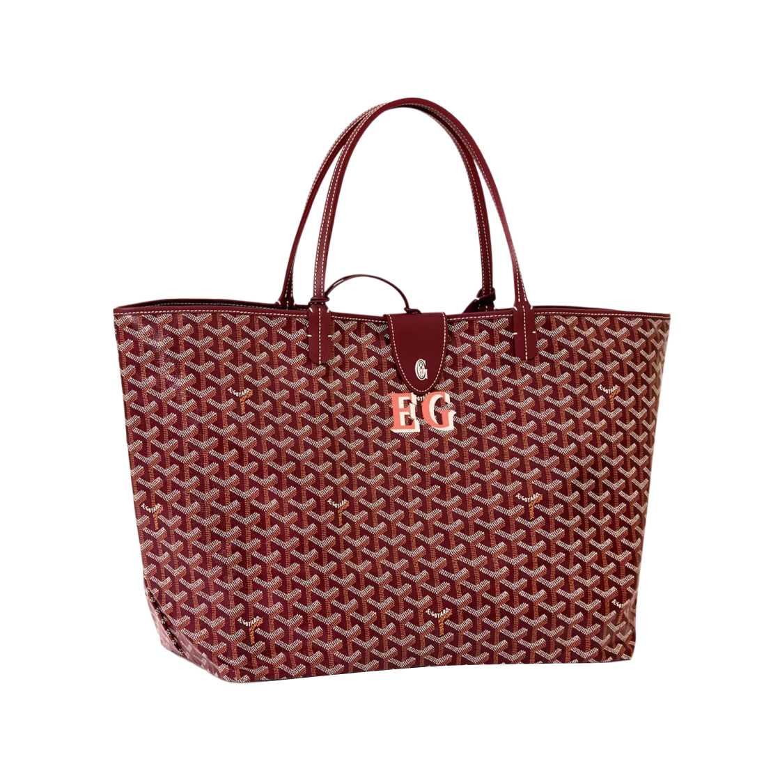 고야드 생루이 GM 백 이니셜 버건디 (크로 포함)(Goyard Saint Louis GM Bag Initials Burgundy (with Croc)) - 3