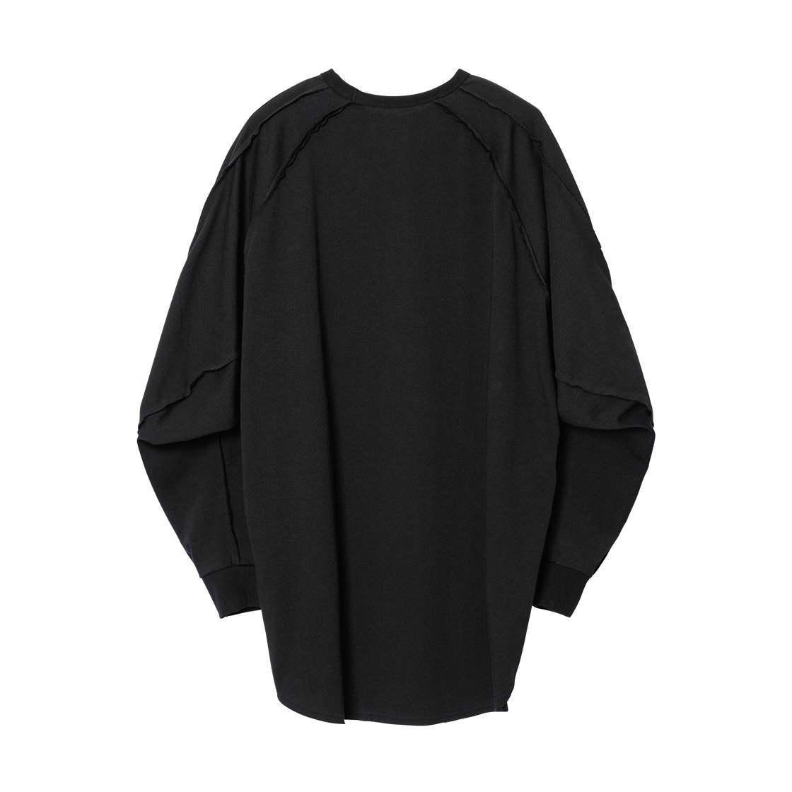 아조바이아조 로우 엣지 스컬프티드 롱 슬리브 블랙(AJOBYAJO Raw Edge Sculpted Long Sleeve Black) - 2
