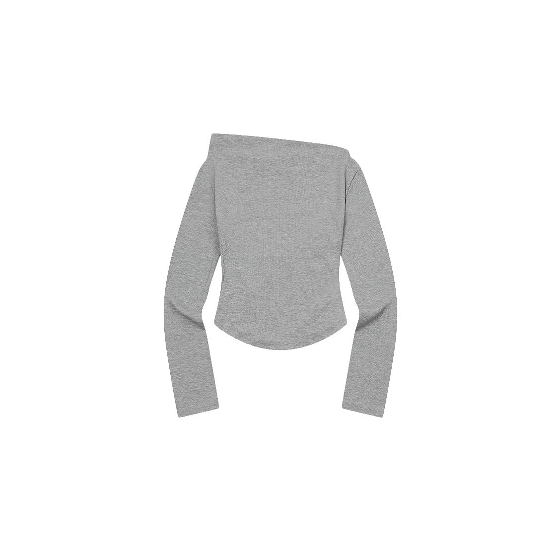 무센트 리브르 오프 숄더 언발란스 굴림 긴팔 티 (4컬러) 그레이(MUCENT Livre Off Shoulder Unbalance Long Sleeve T (4Color) Gray) - 2