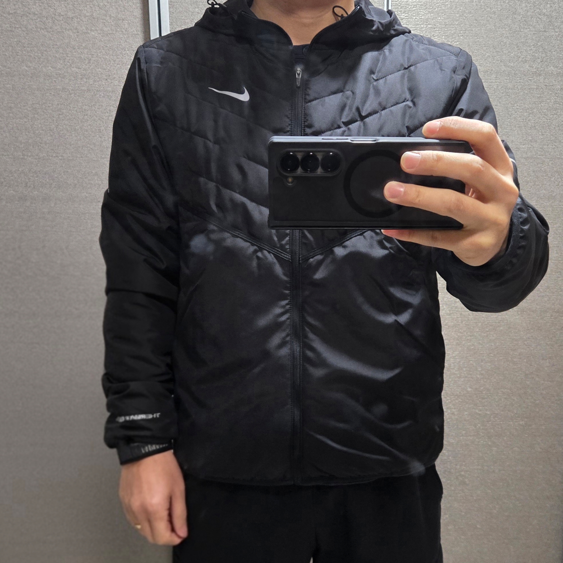 Nike Therma-Fit Repel Synthetic Fill Running Jacket Black - Asia 착용 스타일