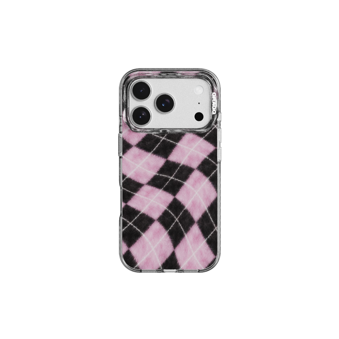 그래그 프레임 패턴 케이스 클리어 블랙 - 이레귤러 아가일(GARGG MAGSAFE LAYERS FRAME CASE CLEAR BLACK - IRREGULAR ARGYLE)