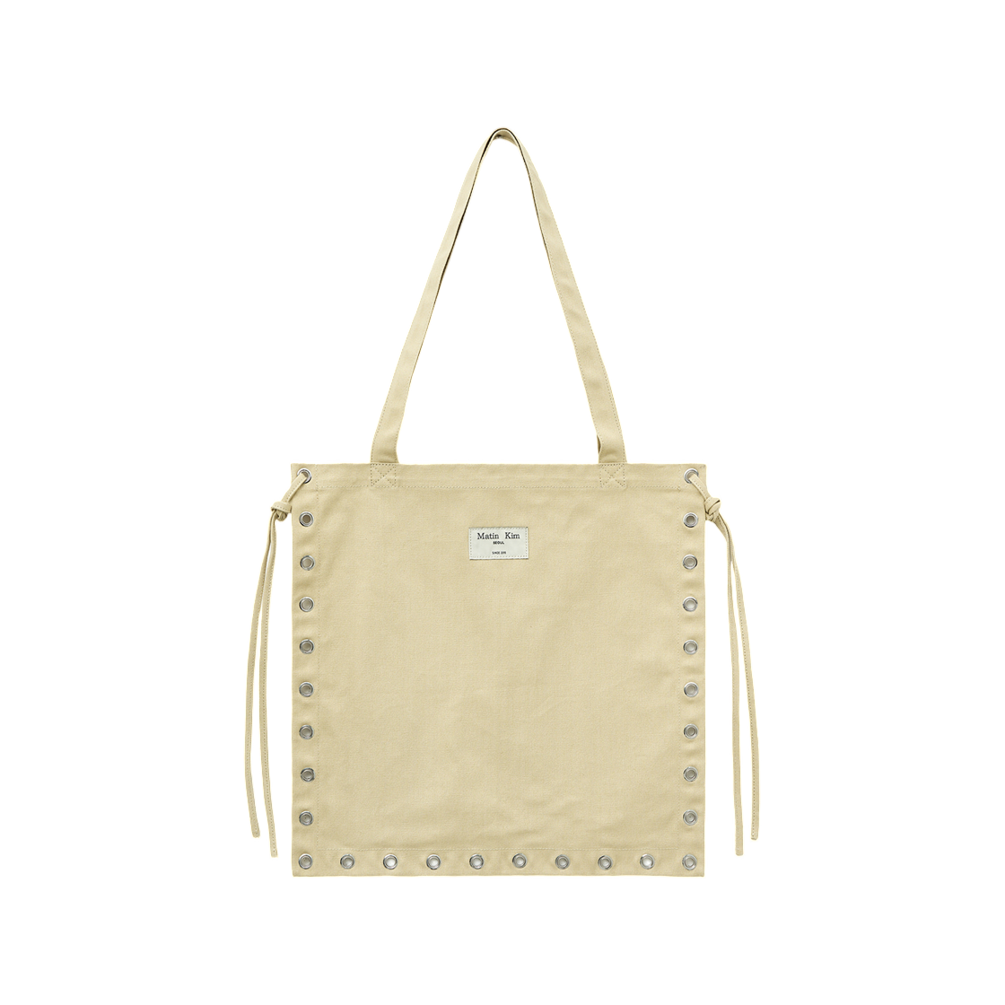 마뗑킴 아일렛 로고 캔버스 에코백 베이지(Matin Kim Eyelet Logo Canvas Ecobag In Beige) - 2