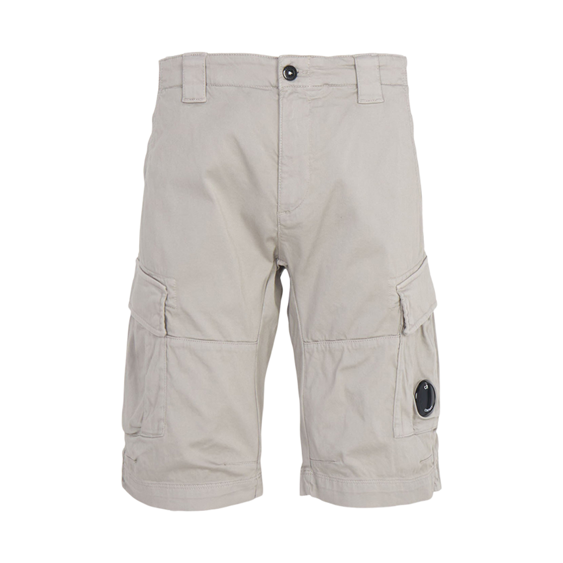20CMBE746A005694G904 C.P. Company Stretch Sateen Cargo Lens Shorts Dove Grey - 26SS