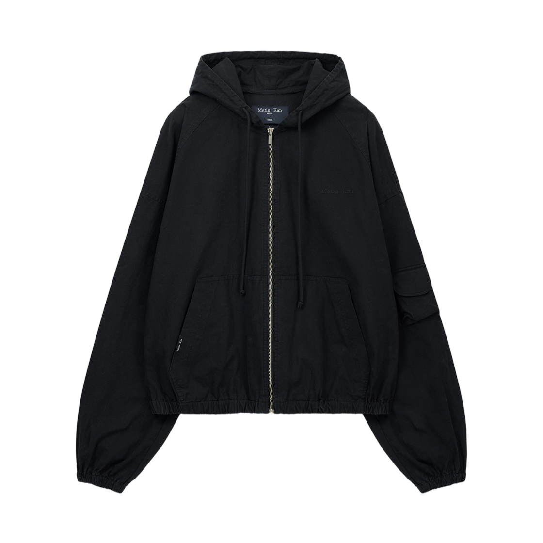 MK2611JP503HBB Matin Kim Washed Cotton Hoody Zip Up In Black