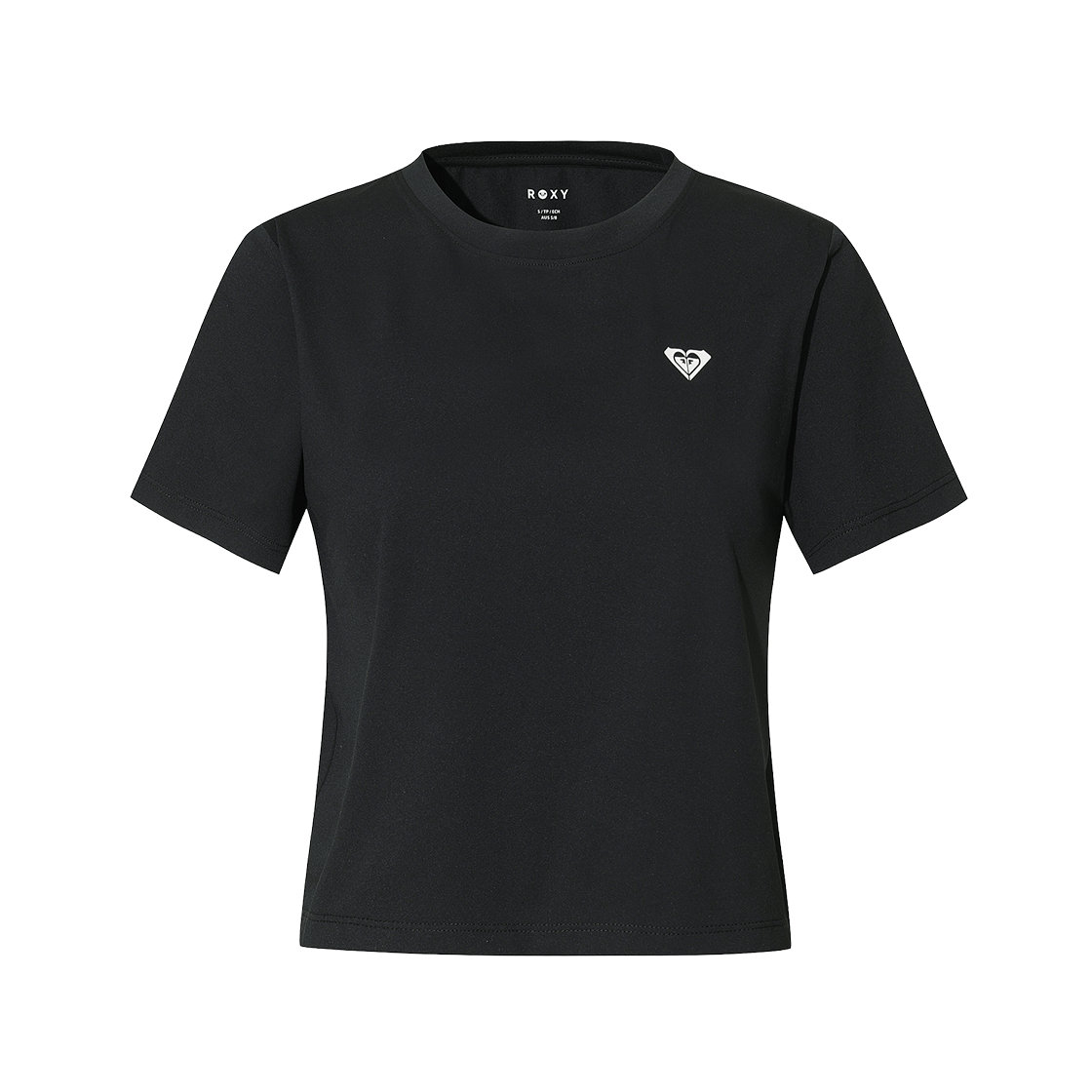 록시 백 슬릿 세미크롭 뒷트임 반팔 티셔츠 (RG21ST507BLA)(ROXY Back Slit Semi Crop T-Shirt (RG21ST507BLA)) - 1