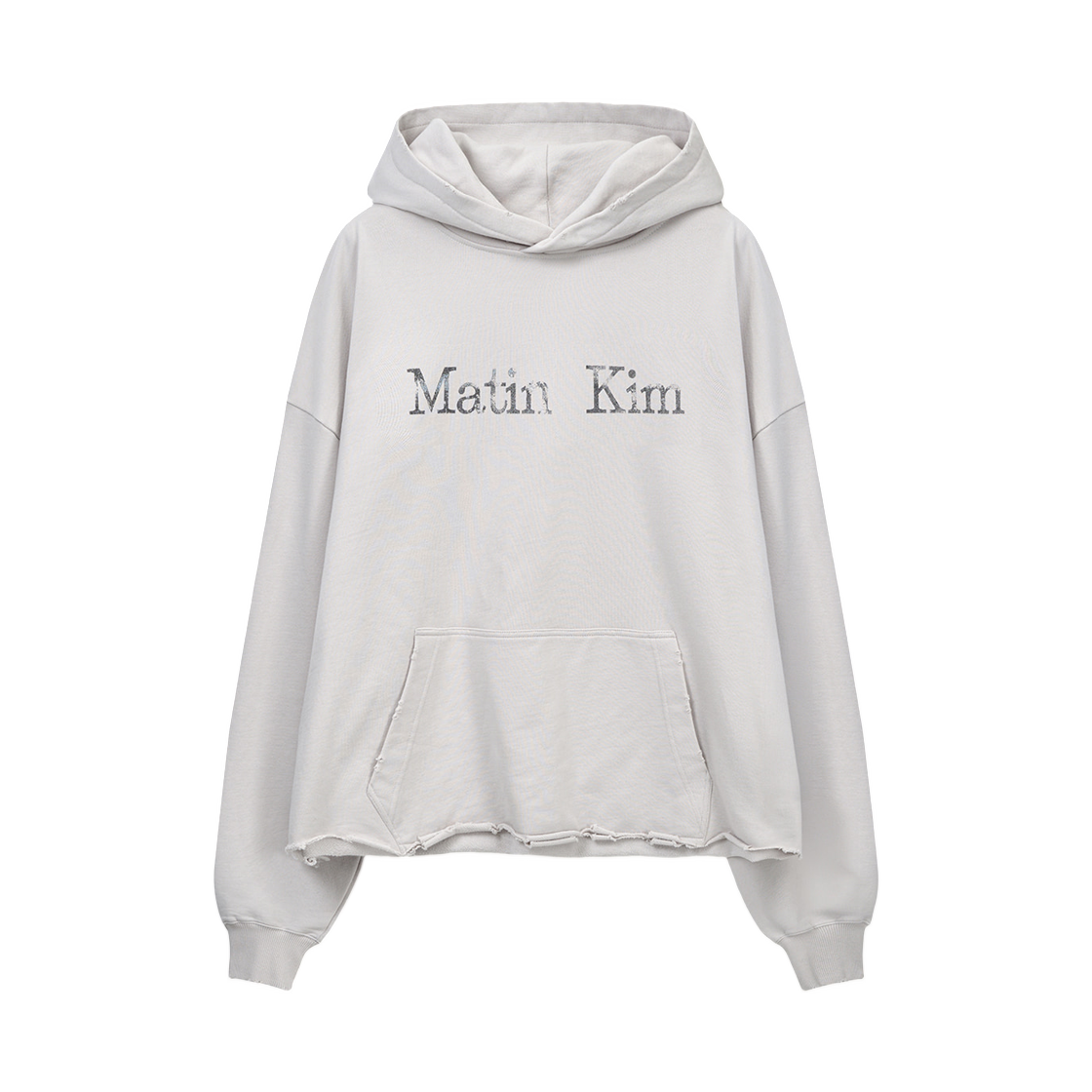 MK2611TS305ULE Matin Kim Raw Edge Hem Sweat Hoody In Light Beige