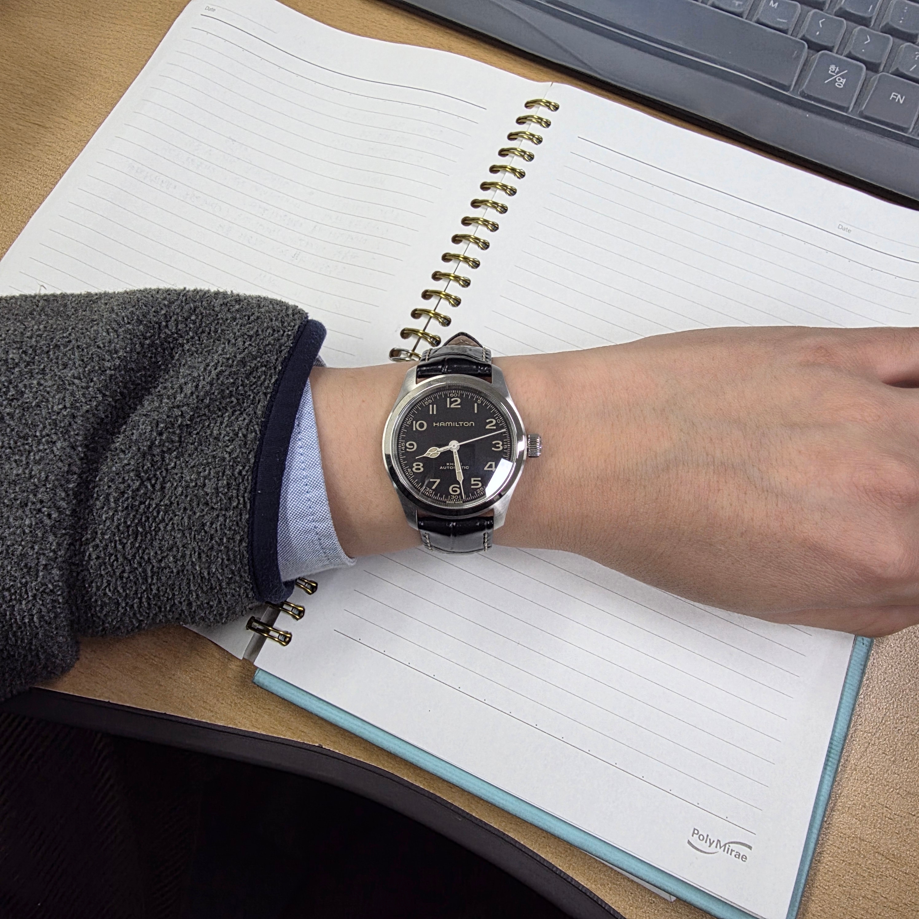 Hamilton Khaki Field Murph 38mm Automatic Stainless Steel Leather Black 착용 스타일