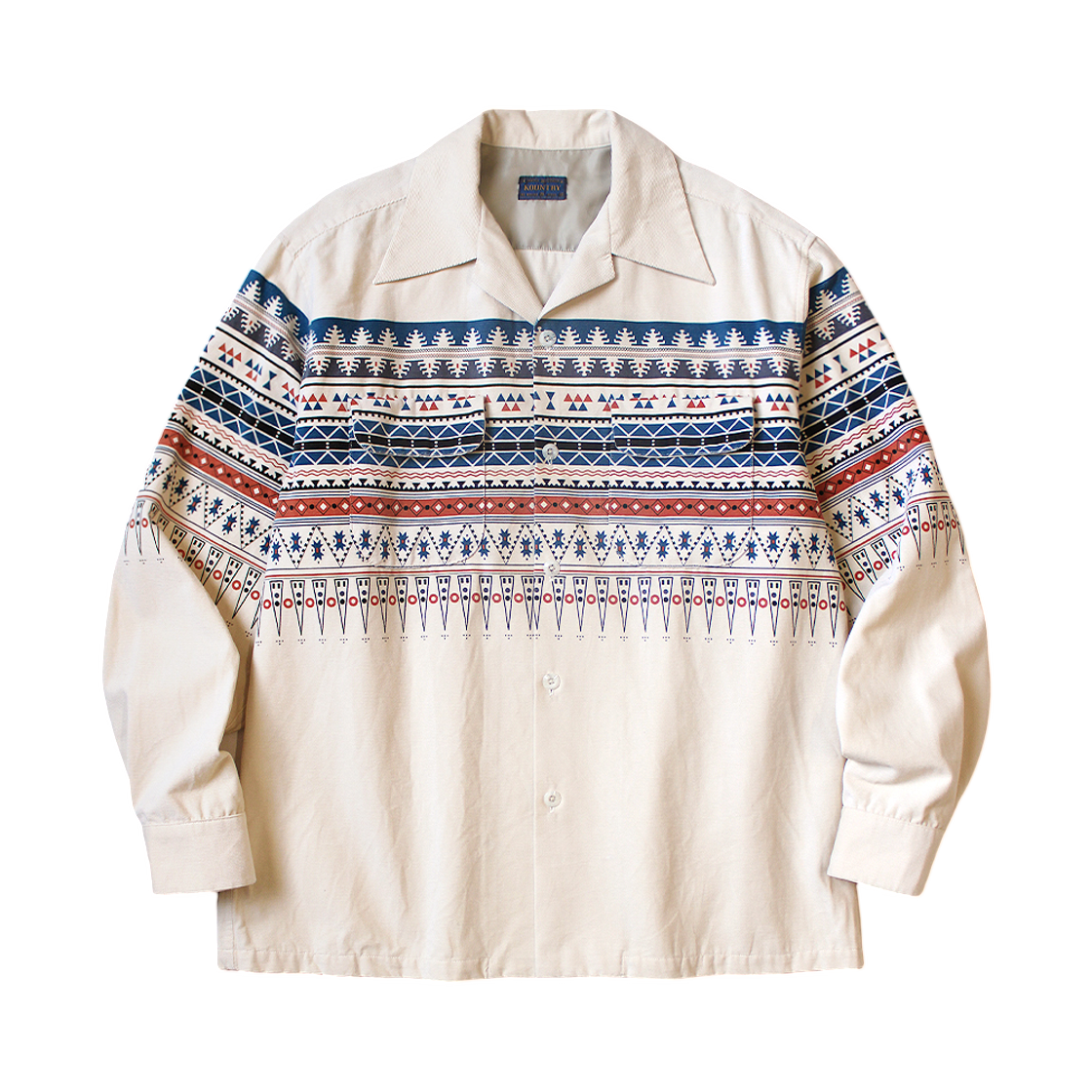 캐피탈 18W 코듀로이 보드 셔츠 타운 크래프트 트라이브 패턴 키나리(Kapital 18W Corduroy Board Shirt Town Craft Tribe Pattern Kinari) - 1