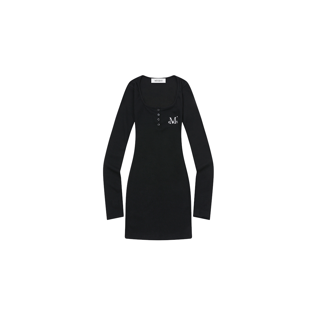 P0000BLN MUCENT Rabin Square Neck Slim Fit OPS Black