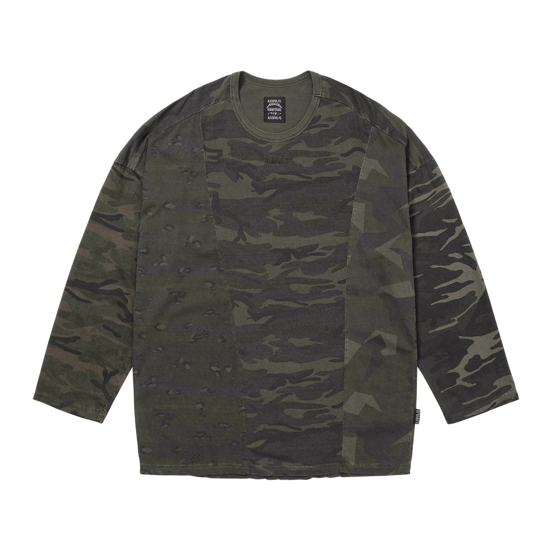 아조바이아조 카모플라주 레오파드 믹스드 롱 슬리브 차콜(AJOBYAJO Camouflage Leopard Mixed Long Sleeve Charcoal)