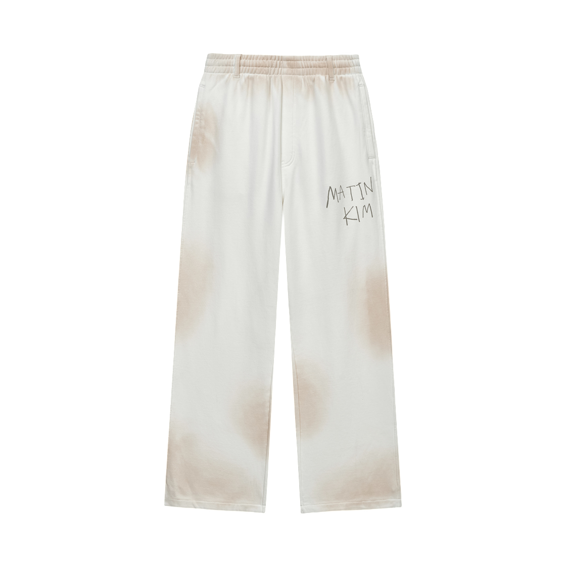MK2611PT304UIV Matin Kim Vintage Washed Logo Sweatpants In Ivory