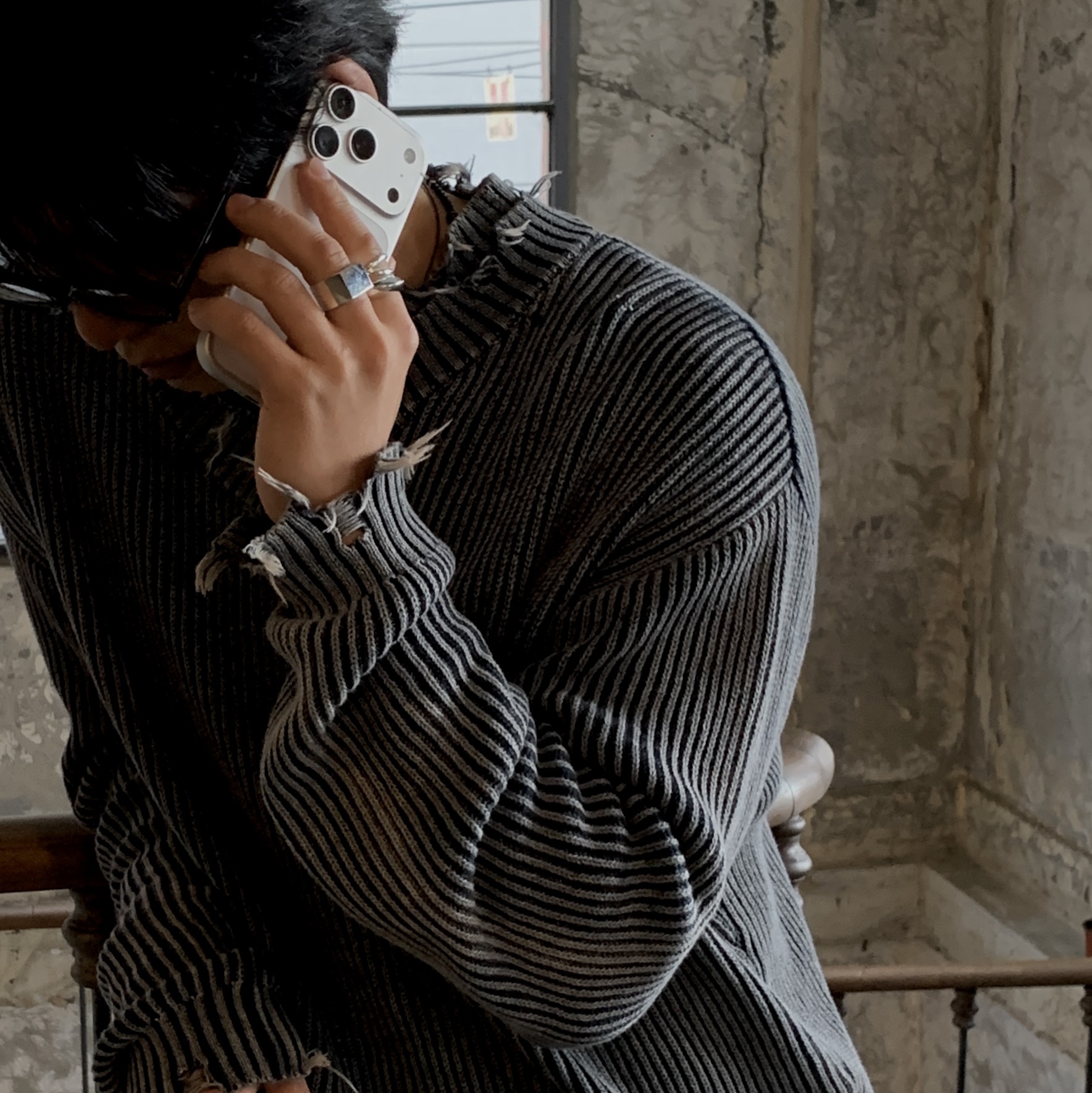 Undermycar Mu.Ac.04 - 925 Silver Ring, Undermycar Mu.Ac.12 - 925 Silver Ring 착용 스타일 - 4
