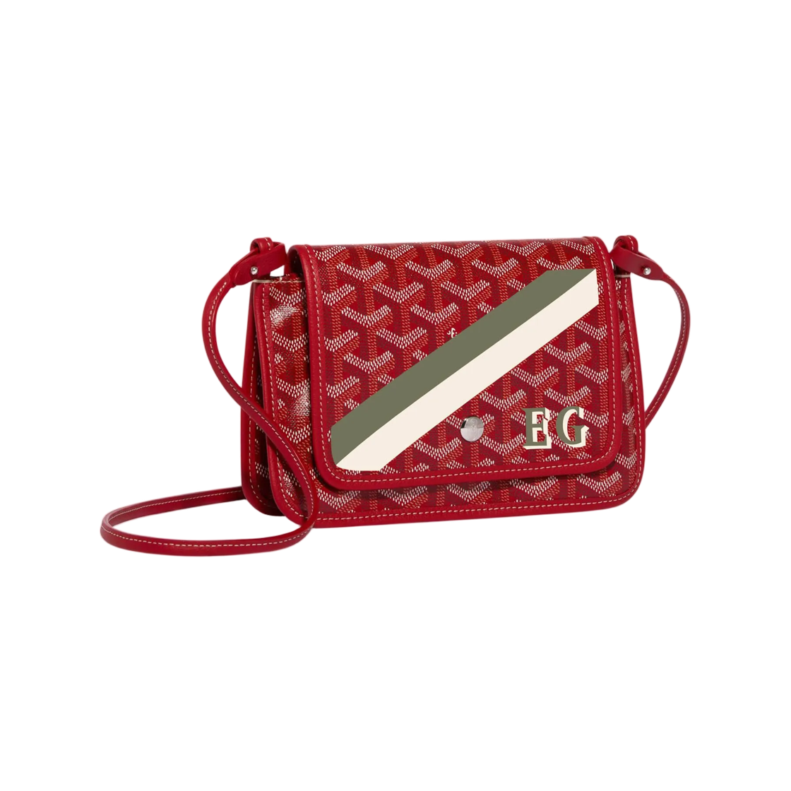 고야드 플뤼메 클러치 지갑 스트라이프 앤 이니셜 레드(Goyard Plumet Clutch Wallet Stripes and Initials Red) - 1