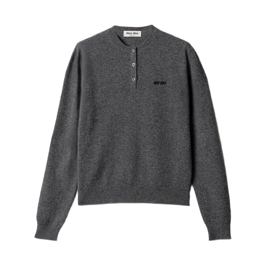 MML02M-13S1-F0480 (W) Miu Miu Cashmere Sweater Slate Gray