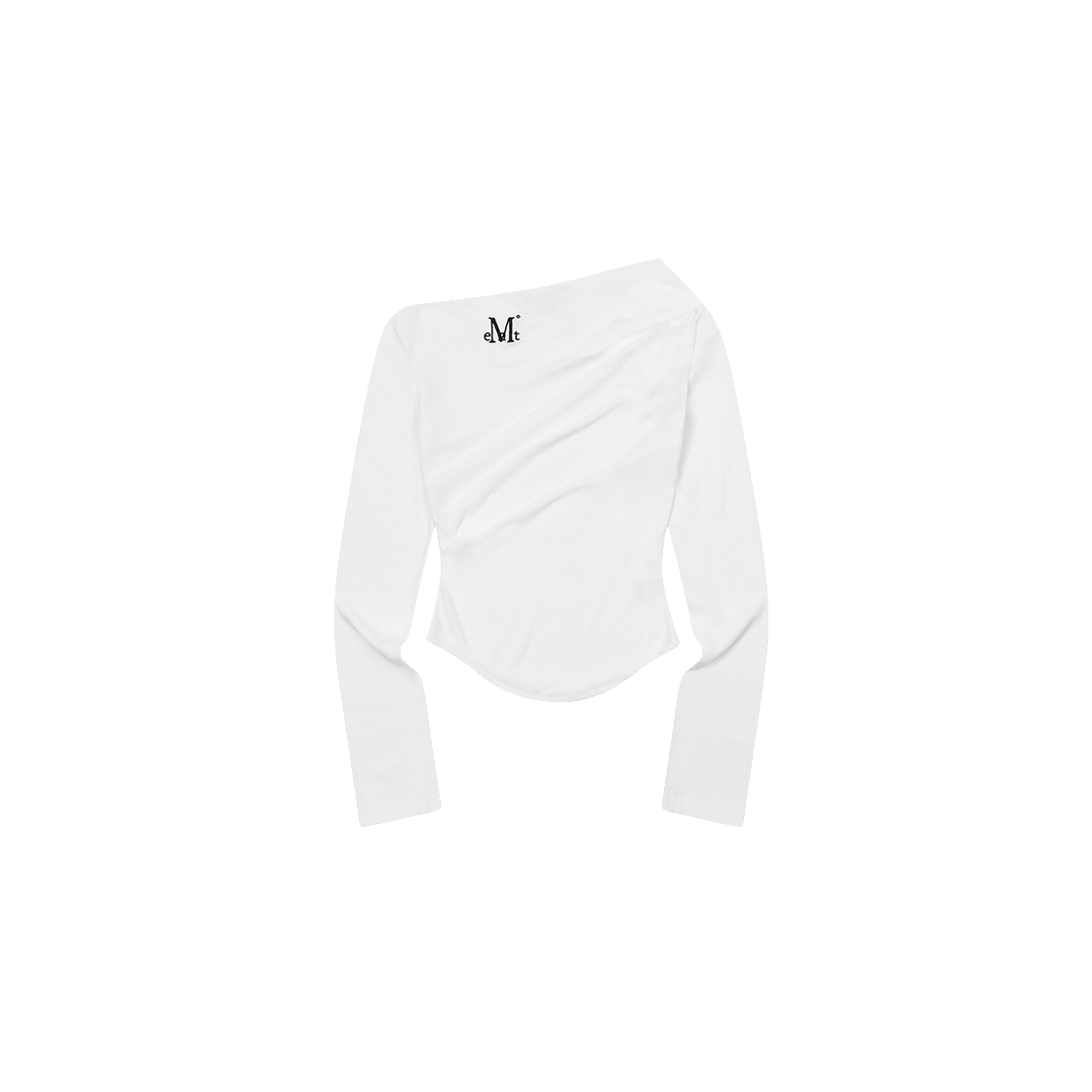 P0000BLI MUCENT Livre Off Shoulder Unbalance Long Sleeve T (4Color)  Ivory