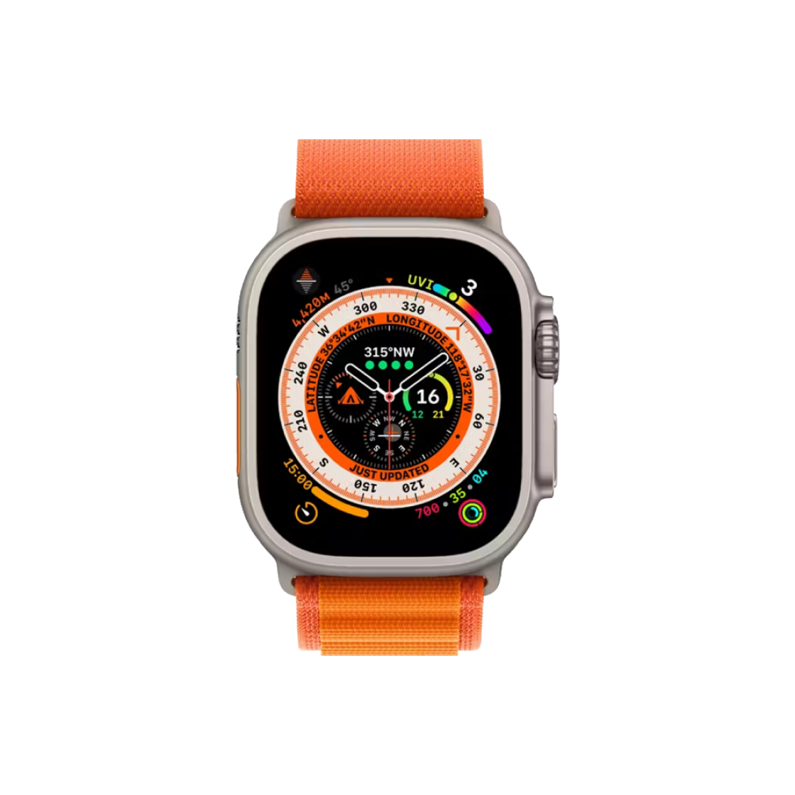 [B등급] 리퍼비시 애플워치 울트라 49mm 티타늄 케이스 알파인 루프 오렌지([B등급] Refurbished Apple Watch Ultra 49mm Titanium Case with Alpine Loop Orange)