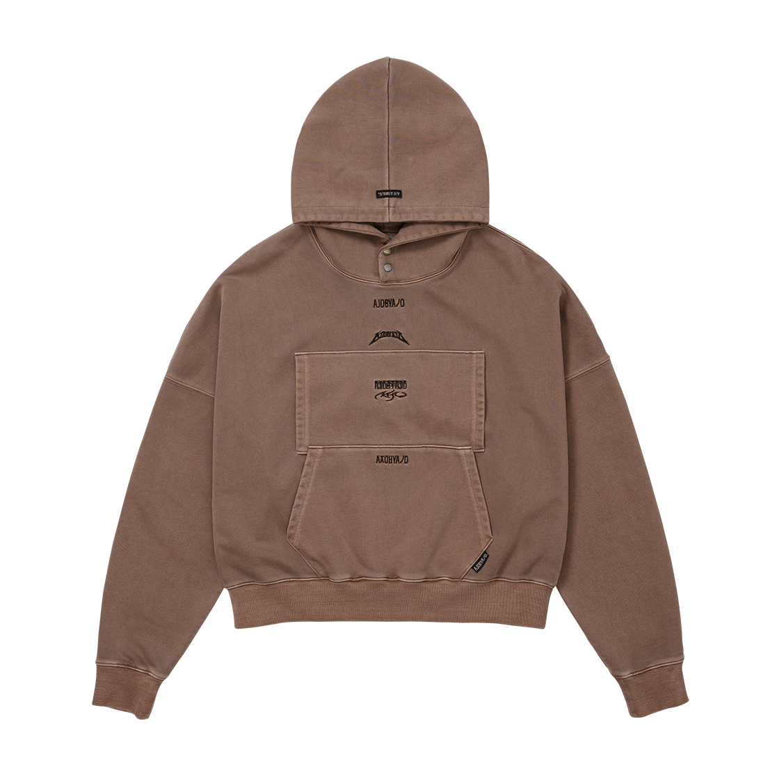 아조바이아조 듀얼 포켓 워시드 후디 브라운(AJOBYAJO Dual Pocket Washed Hoodie Brown)