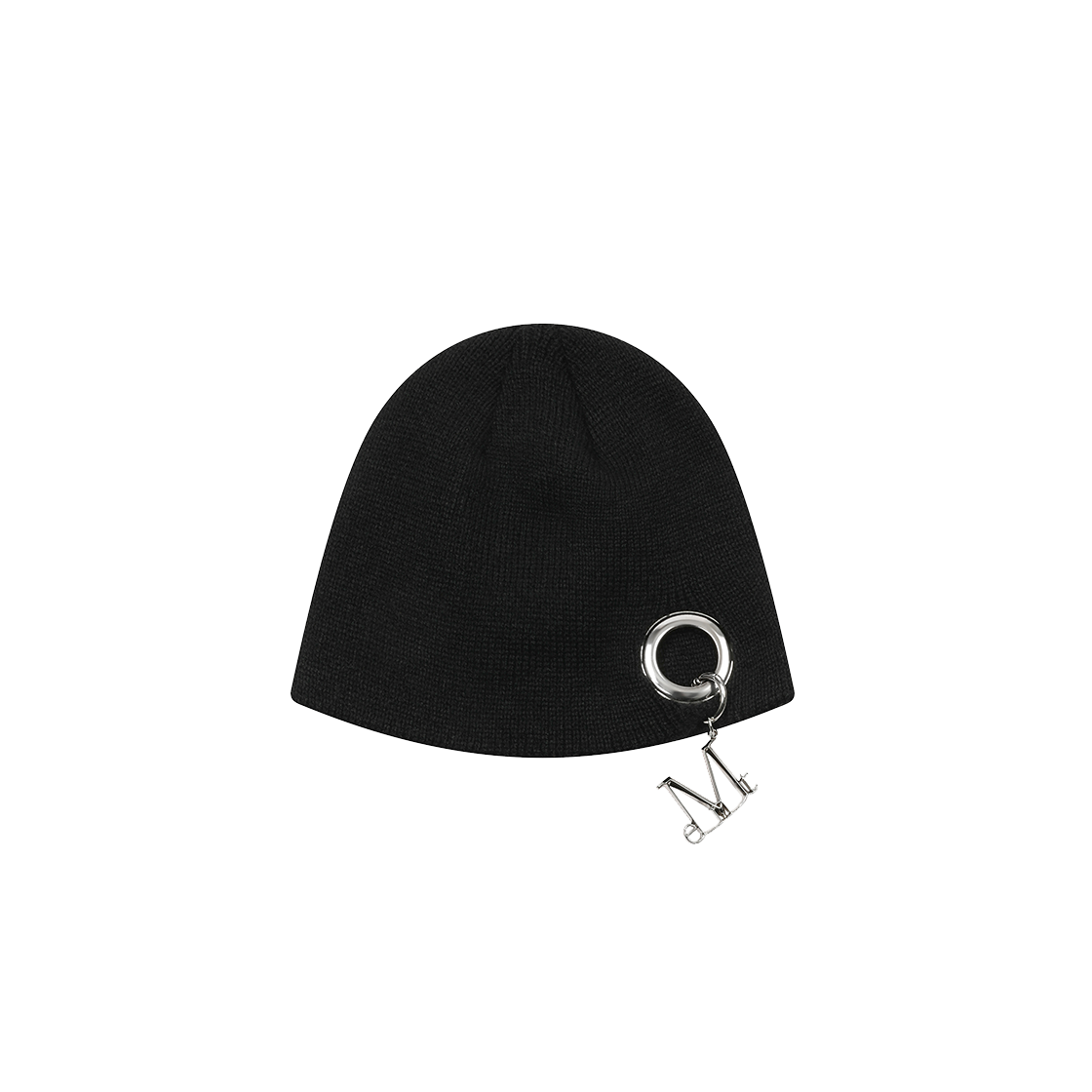 무센트 아르크 메탈 로고 링 비니 남녀공용 블랙(MUCENT Arc Metal Logo Ring Beanie Unisex Black)