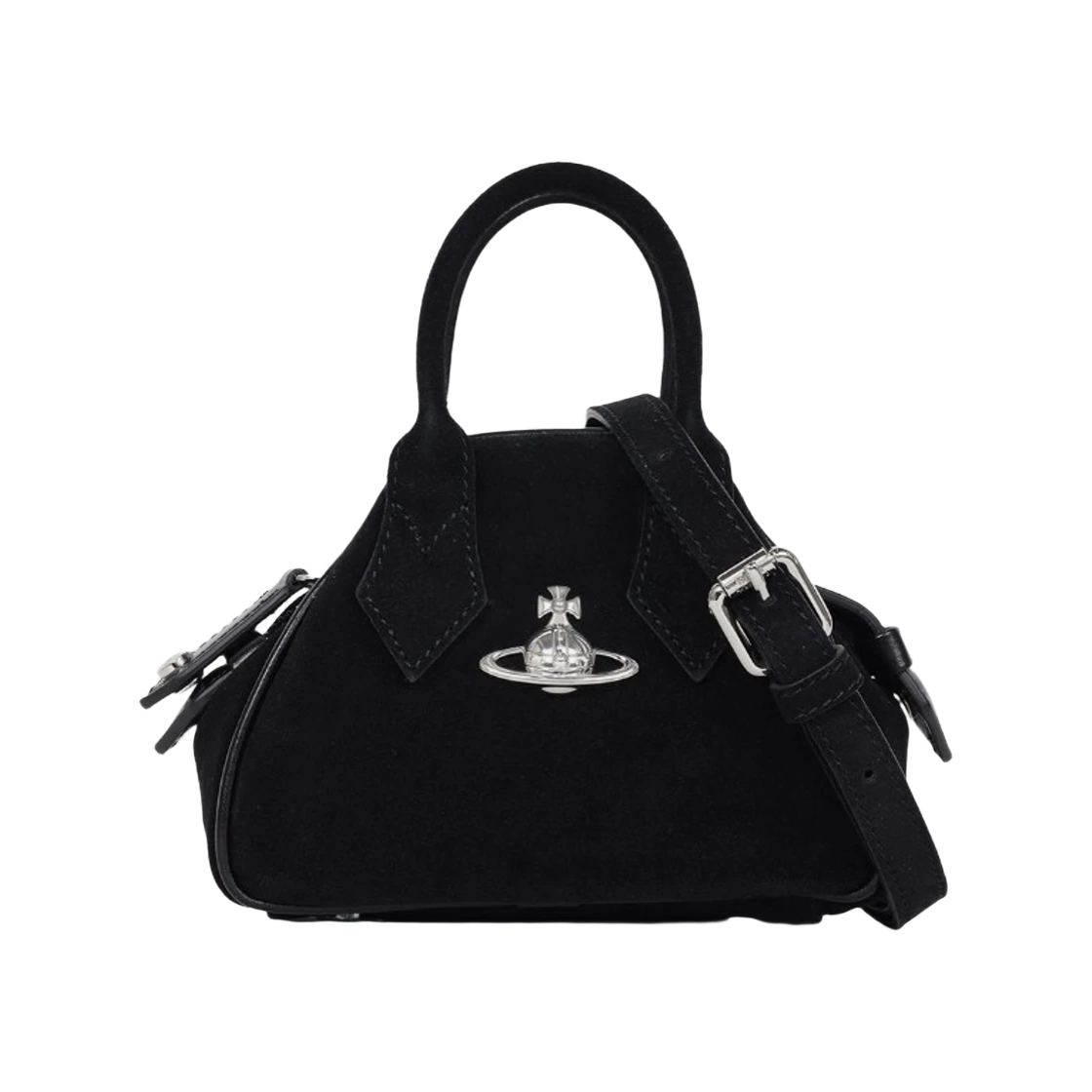 5C010005W-L007E-N401 Vivienne Westwood Suede Mini Yasmine Bag Black