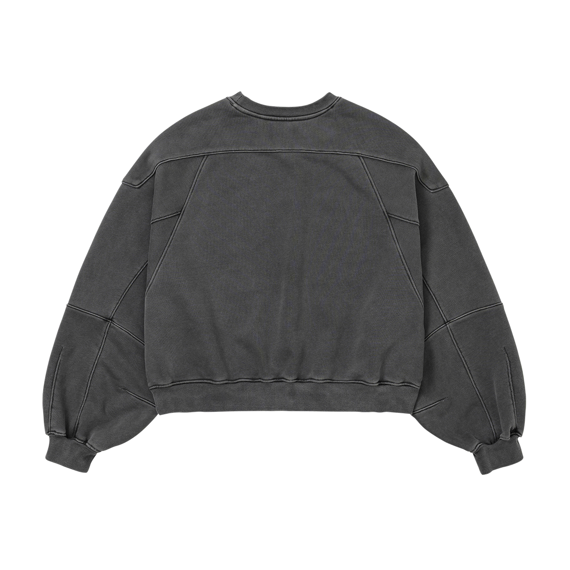 아조바이아조 빈티지 패널 크롭 스웻셔츠 차콜(AJOBYAJO Vintage Panel Cropped Sweatshirt Charcoal) - 2