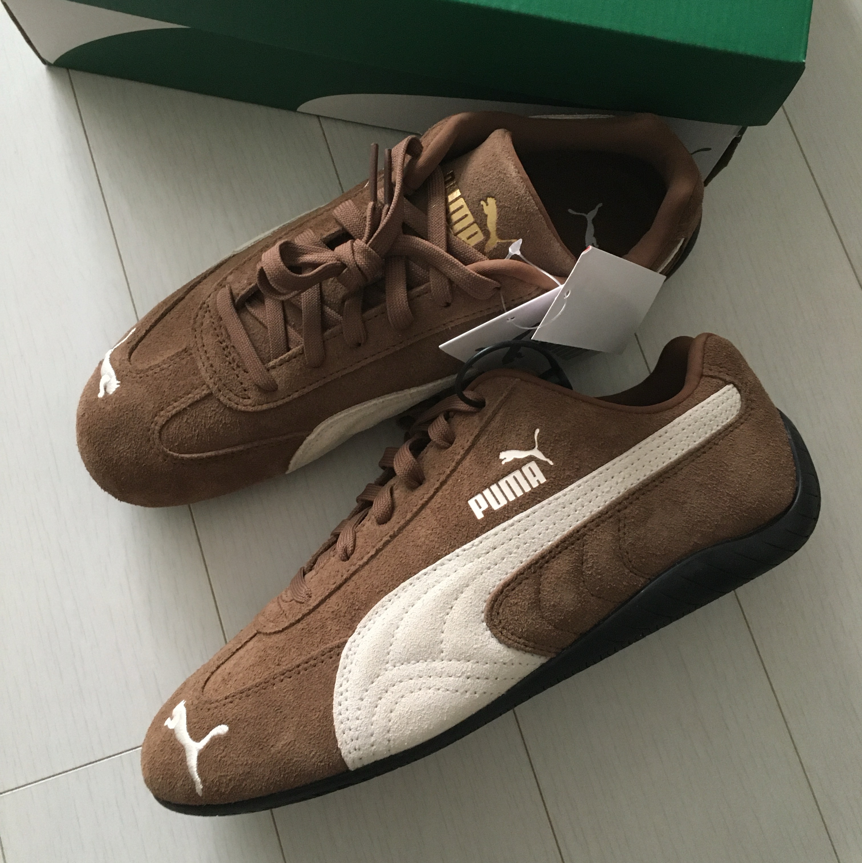 Puma Speedcat OG Haute Coffee Frosted Ivory 착용 스타일 - 2