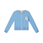 (W) Isabel Marant Lona Cotton and Wool Cardigan Dusky Blue Light Grey - 26SS