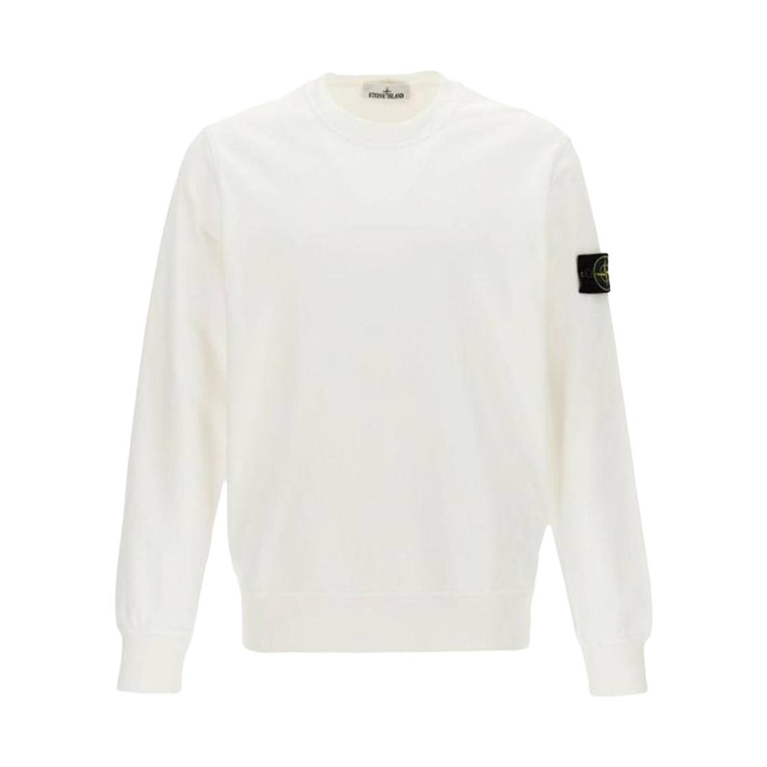 스톤 아일랜드 6100060 오가닉 코튼 플리스 레귤러 핏 크루넥 스웨트셔츠 화이트 - 26SS(Stone Island 6100060 Organic Cotton Fleece Regular Fit Crewneck Sweatshirt White - 26SS)