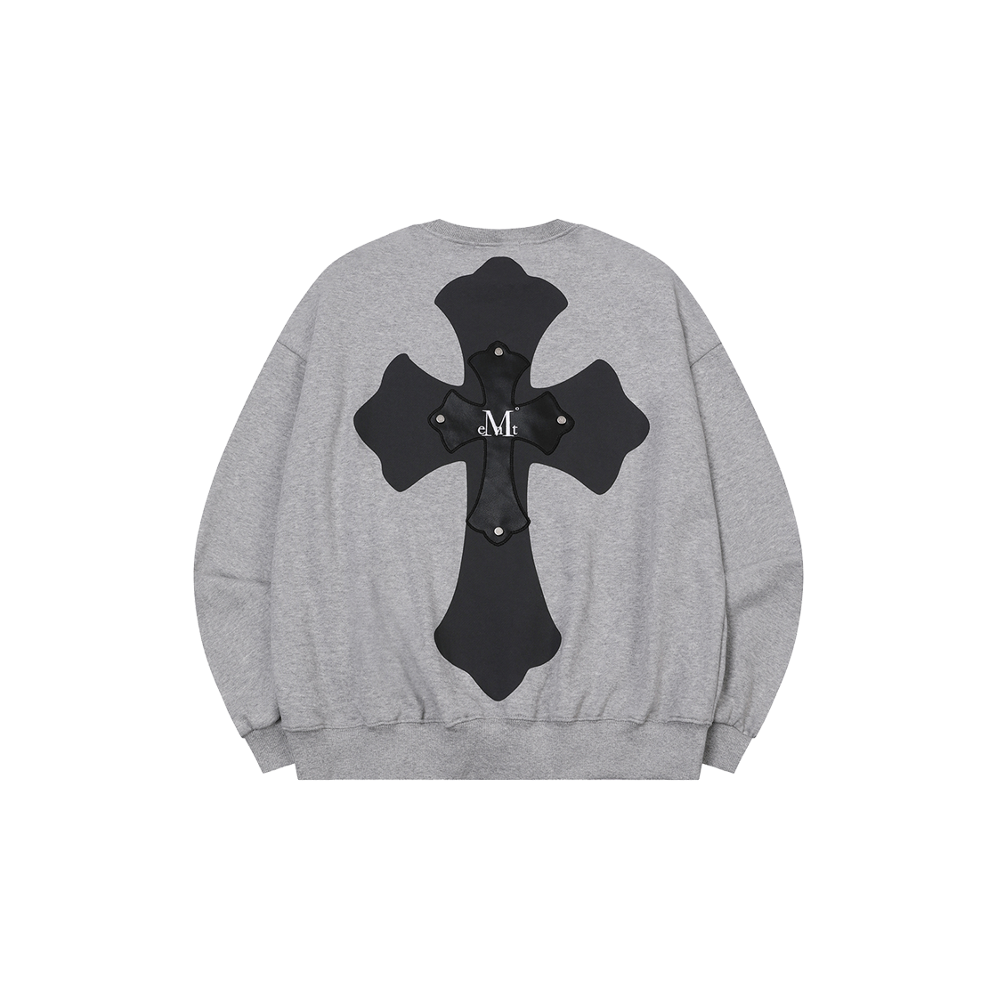 무센트 녹센 백 크로스 레더 패치 맨투맨 (2컬러) 그레이(MUCENT Noxen Back Cross Leather Patch MTM (2Color) Gray) - 2