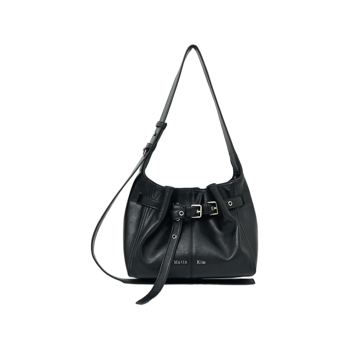 MK2611BG001MBB / MK2600BG001VBB Matin Kim Belted Volume Small Bucket Bag In Black
