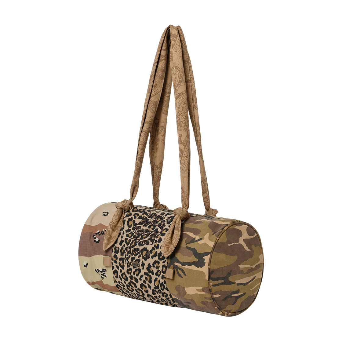아조바이아조 패턴 믹스드 더플 백 카멜(AJOBYAJO Pattern Mixed Duffle Bag Camel) - 2