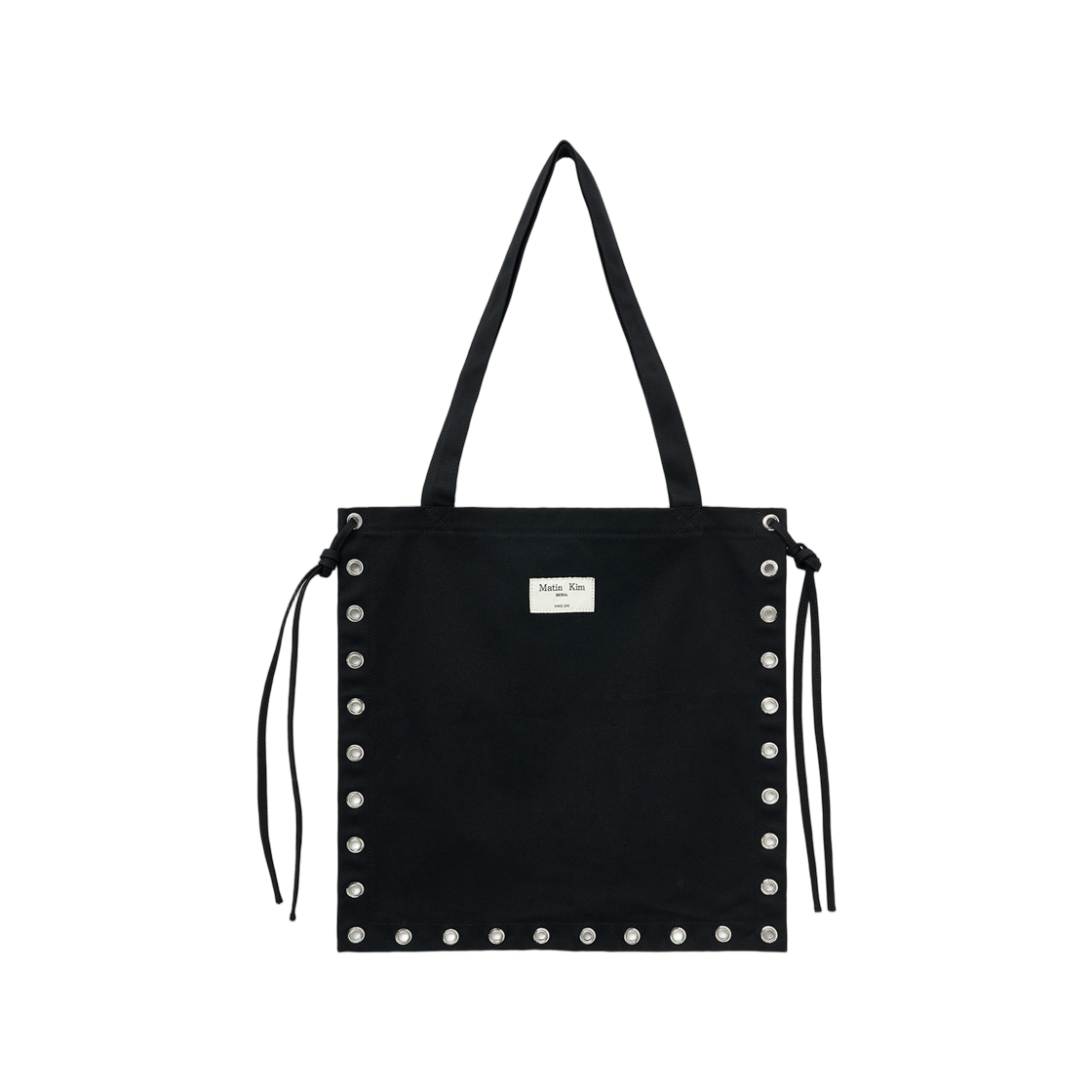 마뗑킴 아일렛 로고 캔버스 에코백 블랙(Matin Kim Eyelet Logo Canvas Ecobag In Black) - 2