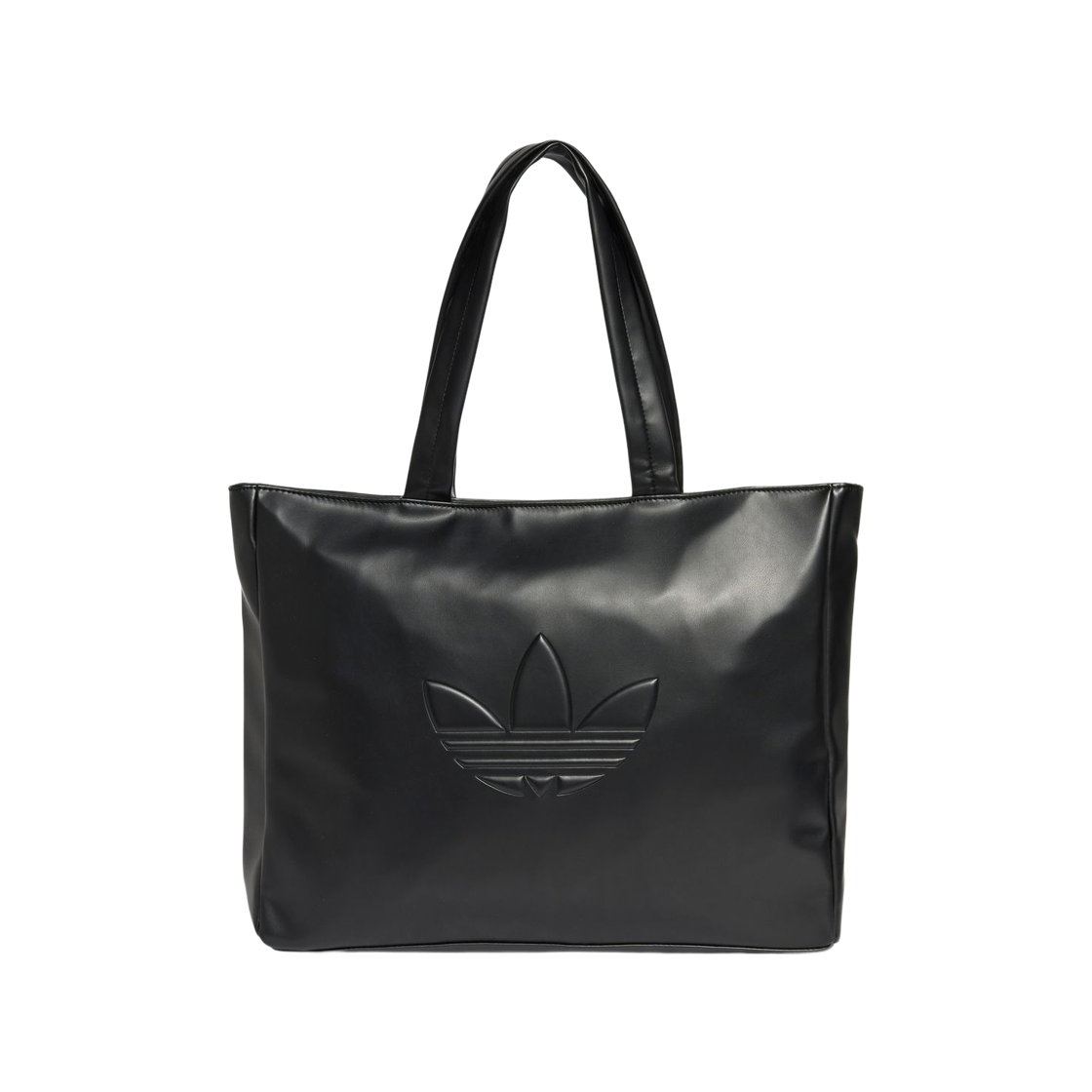 JC6000 Adidas Polyurethane Outline Trefoil Shopper Bag Black