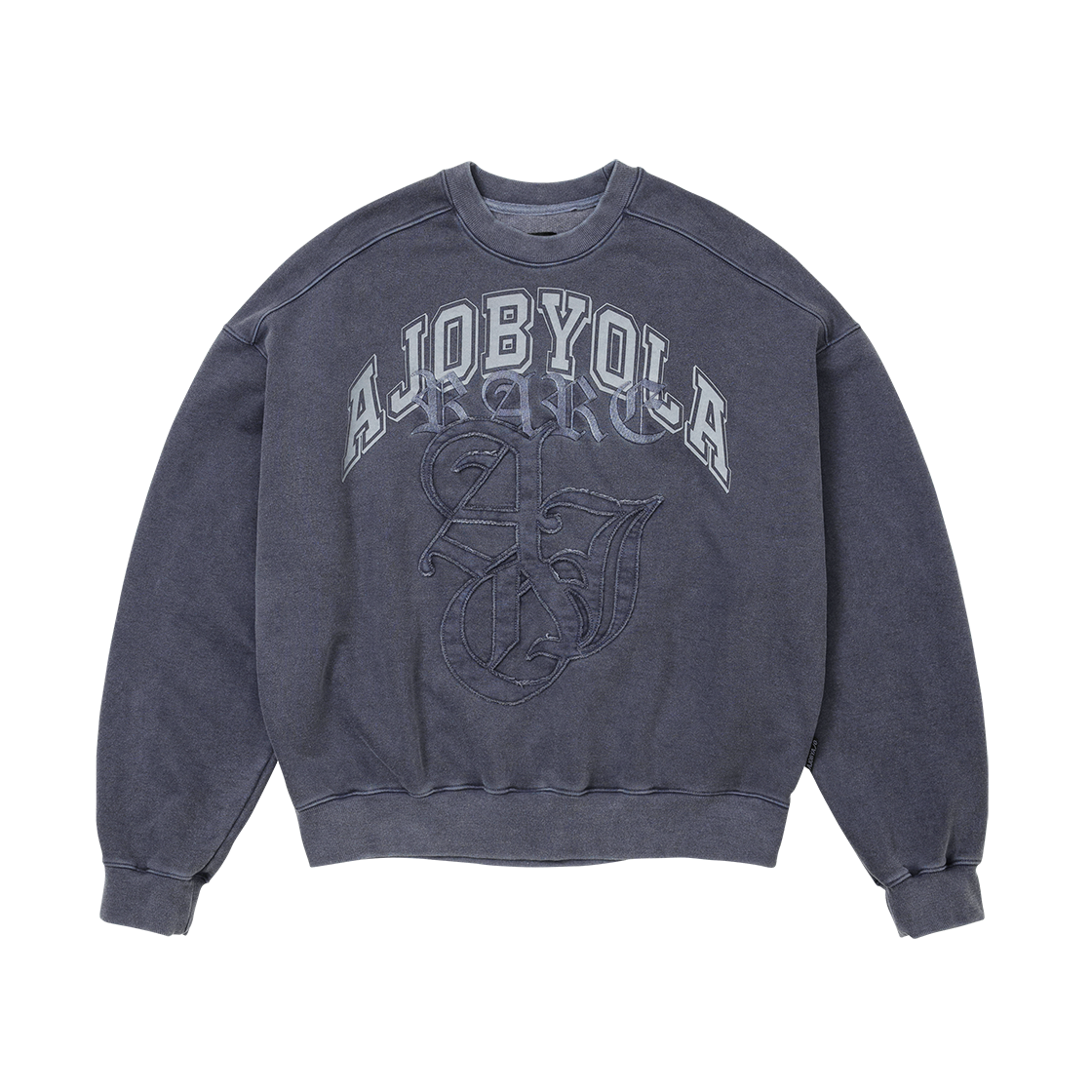 아조바이아조 레어 유니버시티 워시드 스웻셔츠 블루(AJOBYAJO Rare University Washed Sweatshirt Blue)