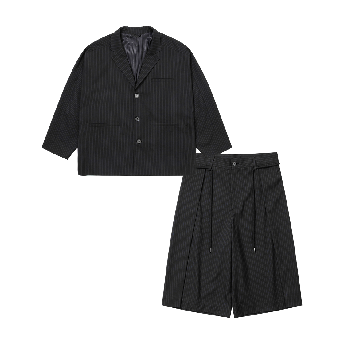 AJ262SET02BK AJOBYAJO Set Stripe Batwing Set-Up Black