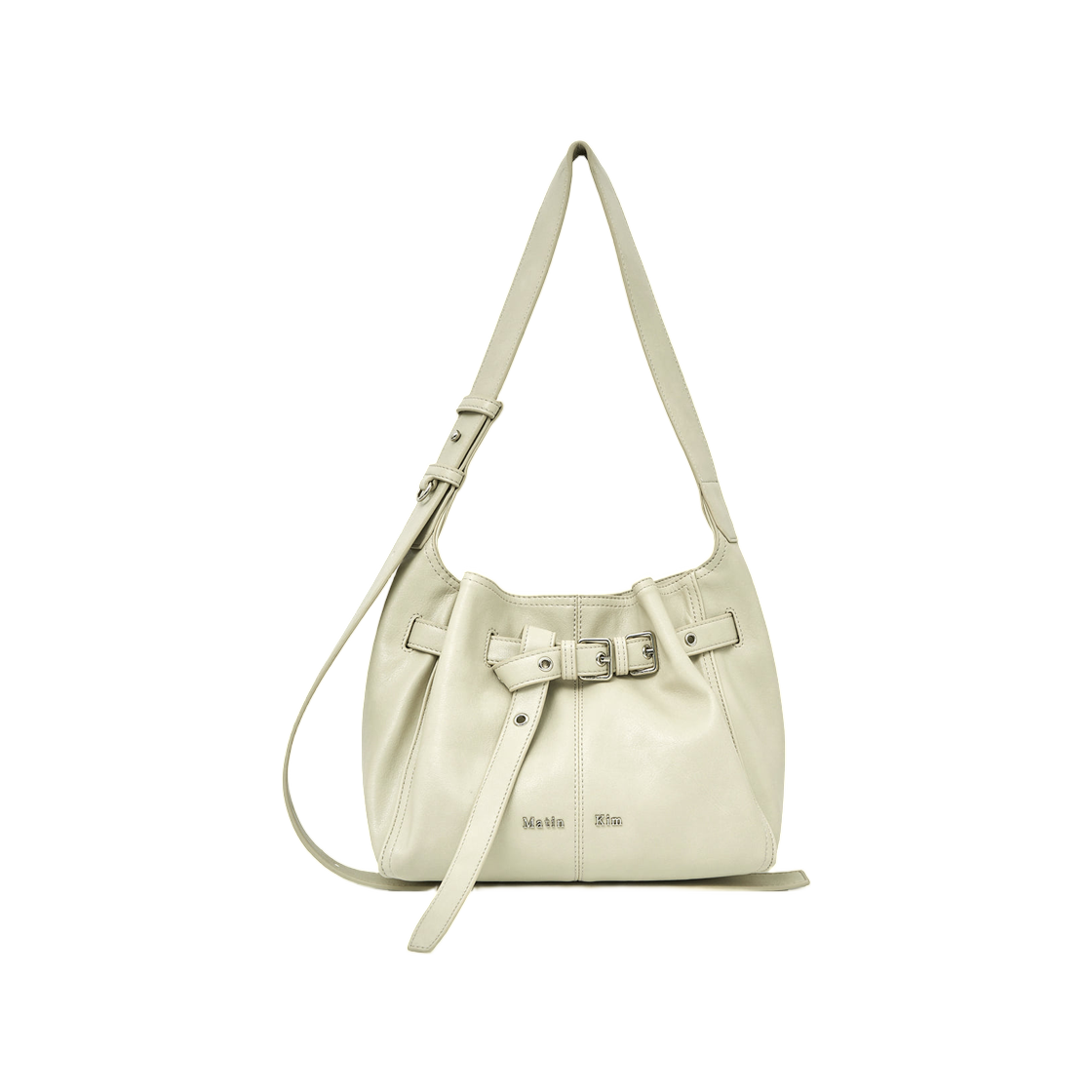 MK2611BG001MIV / MK2600BG001V Matin Kim Belted Volume Small Bucket Bag In Ivory