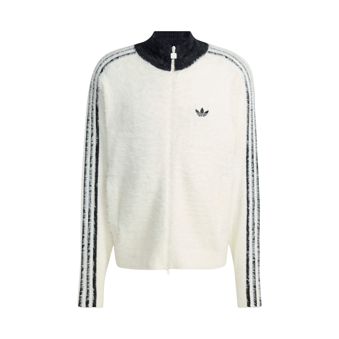 KR5152 Adidas Faux Mohair Classic Track Top Off White Black - KR Sizing