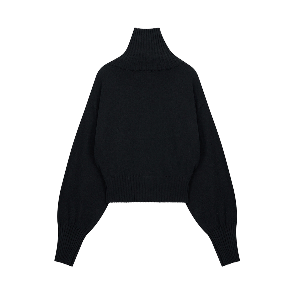(W) 마뗑킴 하이 넥 자수 로고 집업 블랙((W) Matin Kim High Neck Embroidered Logo Zip Up In Black) - 2